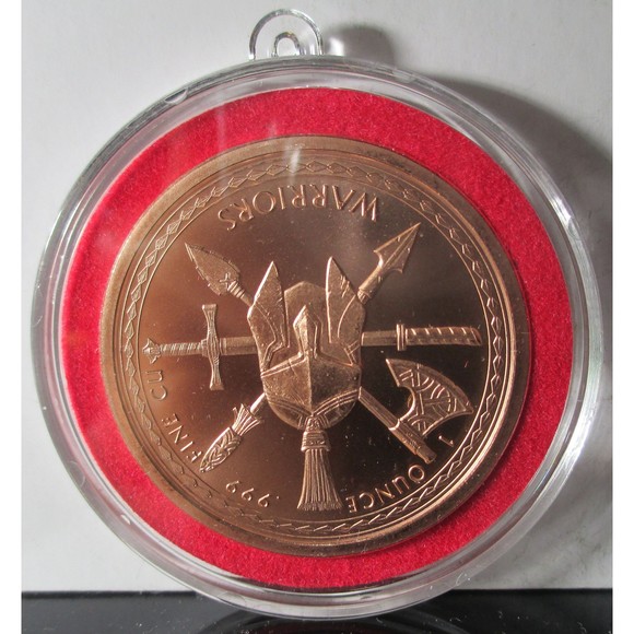 Spartan 1 oz Copper Coin/Pendant (Air Tight Capsule) Ornament, Warrior Series - Picture 3 of 5
